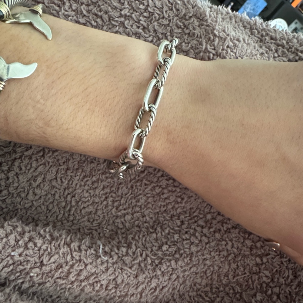 David Yurman Madison Twisted Silver Link Bracelet - Picture 3 of 4